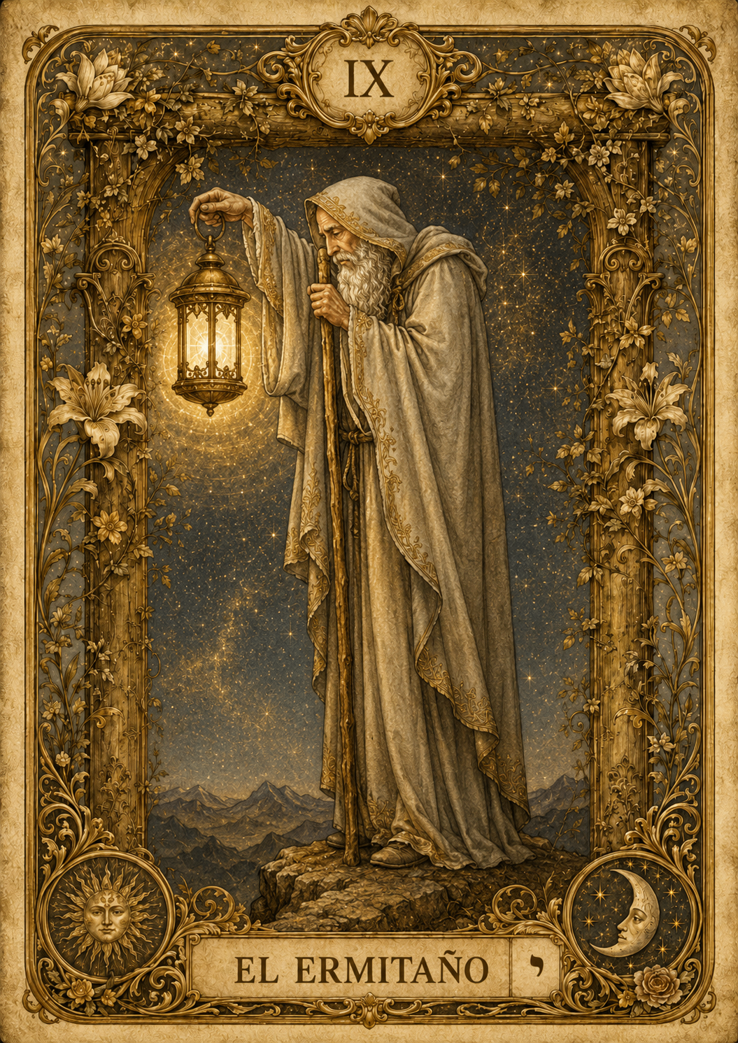 Carta de tarot El Ermitaño